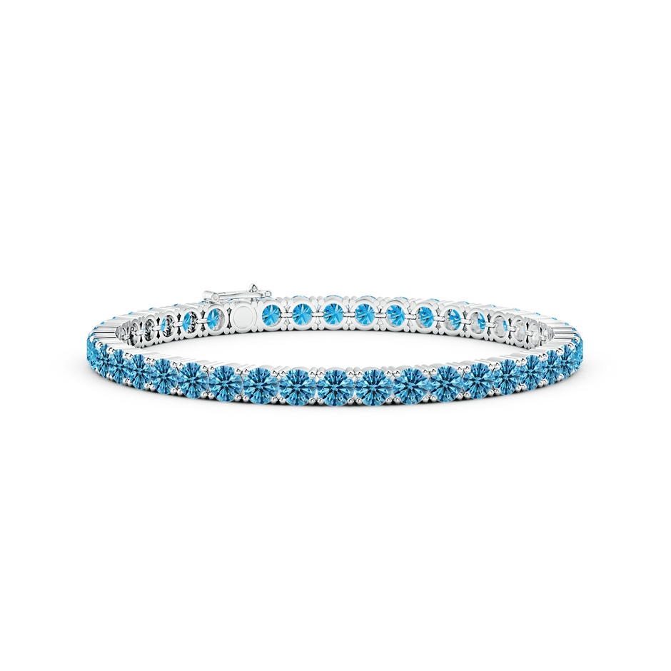 4mm AAAA Classic Fancy Intense Blue Diamond Linear Tennis Bracelet in White Gold 