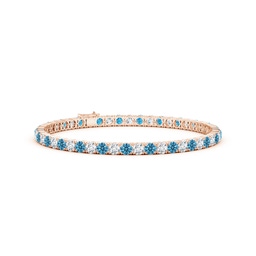 Tennis Rose Gold Blue Diamond Bracelets