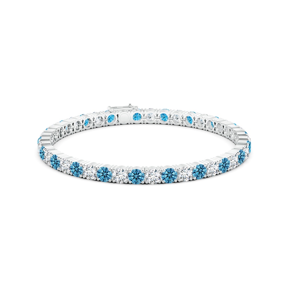 4mm AAAA Classic Fancy Intense Blue and White Diamond Linear Tennis Bracelet in White Gold side 199