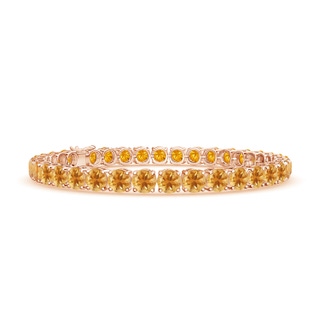 5mm A Classic Citrine Linear Tennis Bracelet in 10K Rose Gold