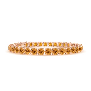 5mm AA Classic Citrine Linear Tennis Bracelet in Rose Gold