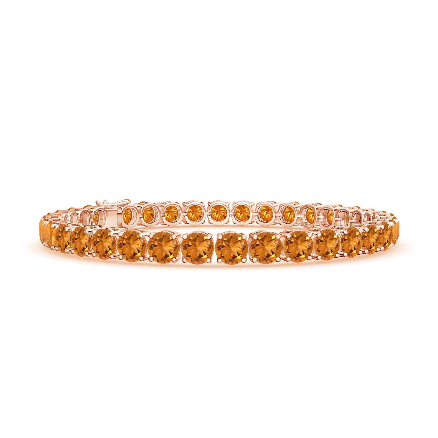 5mm AAA Classic Citrine Linear Tennis Bracelet in 18CT Rose Gold