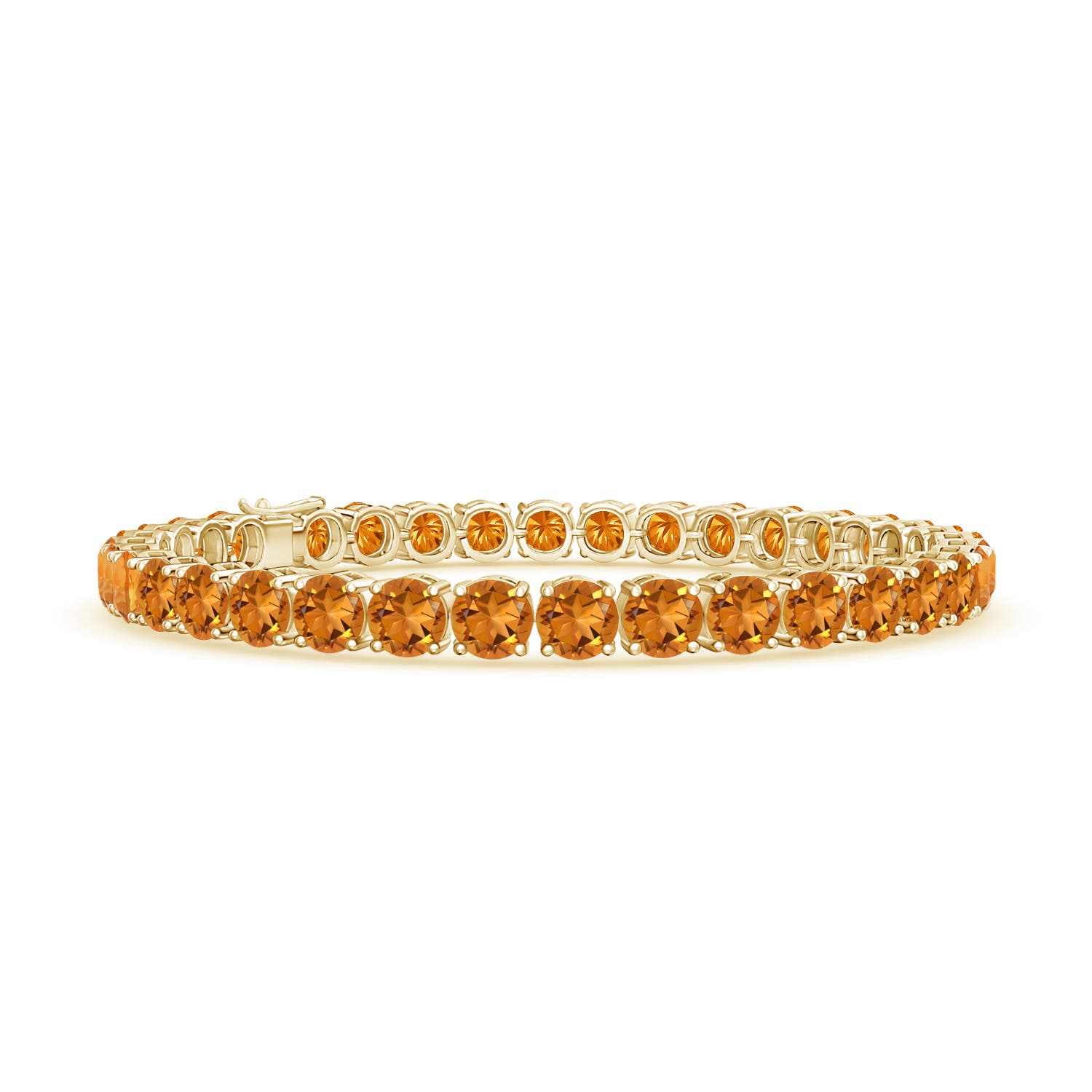 5mm AAA Classic Citrine Linear Tennis Bracelet in 18K Yellow Gold