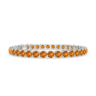 5mm AAA Classic Citrine Linear Tennis Bracelet in White Gold
