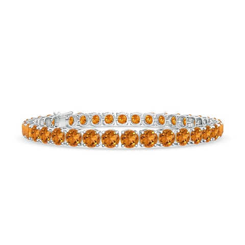 5mm AAA Classic Citrine Linear Tennis Bracelet in White Gold