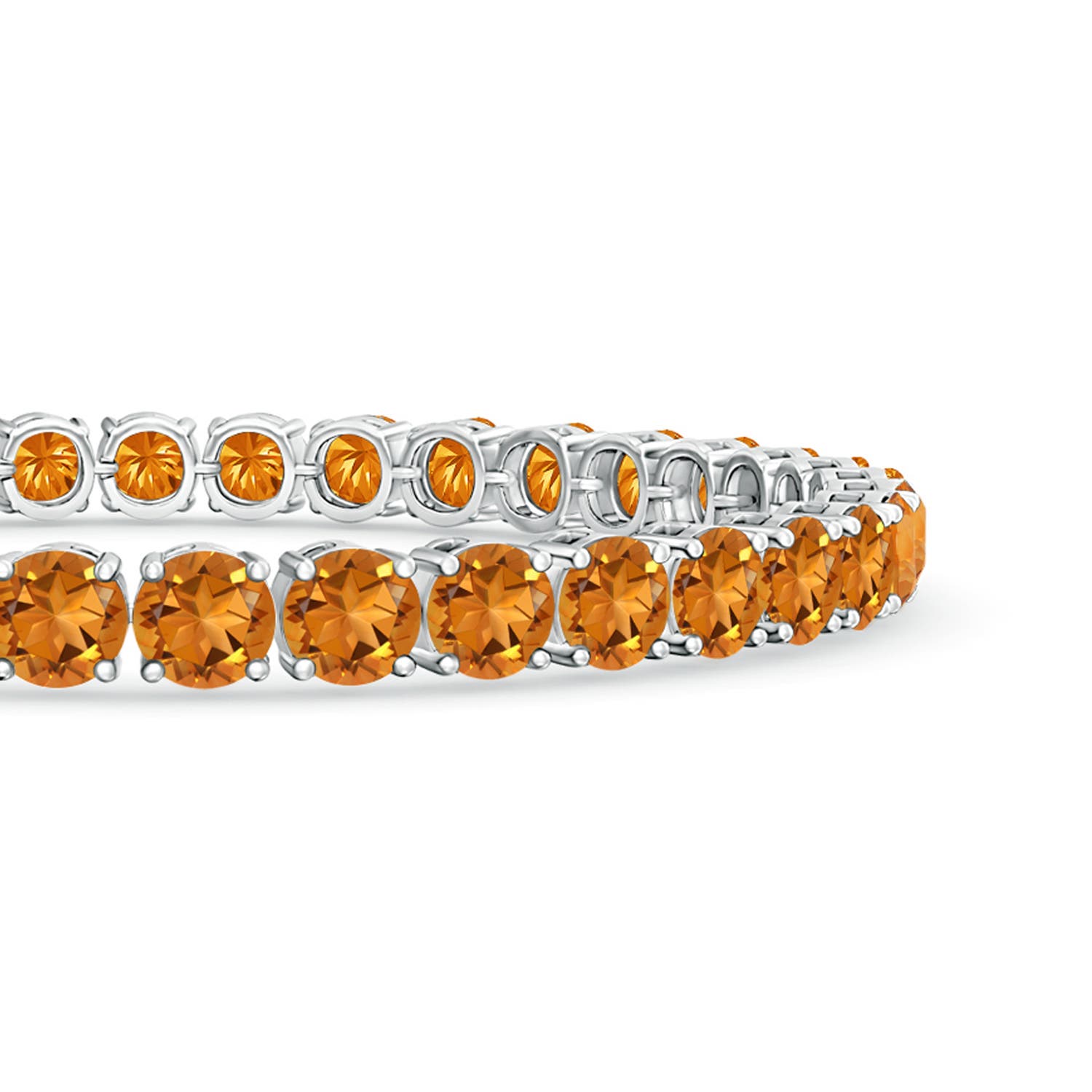 5mm AAA Classic Citrine Linear Tennis Bracelet in White Gold - side 2