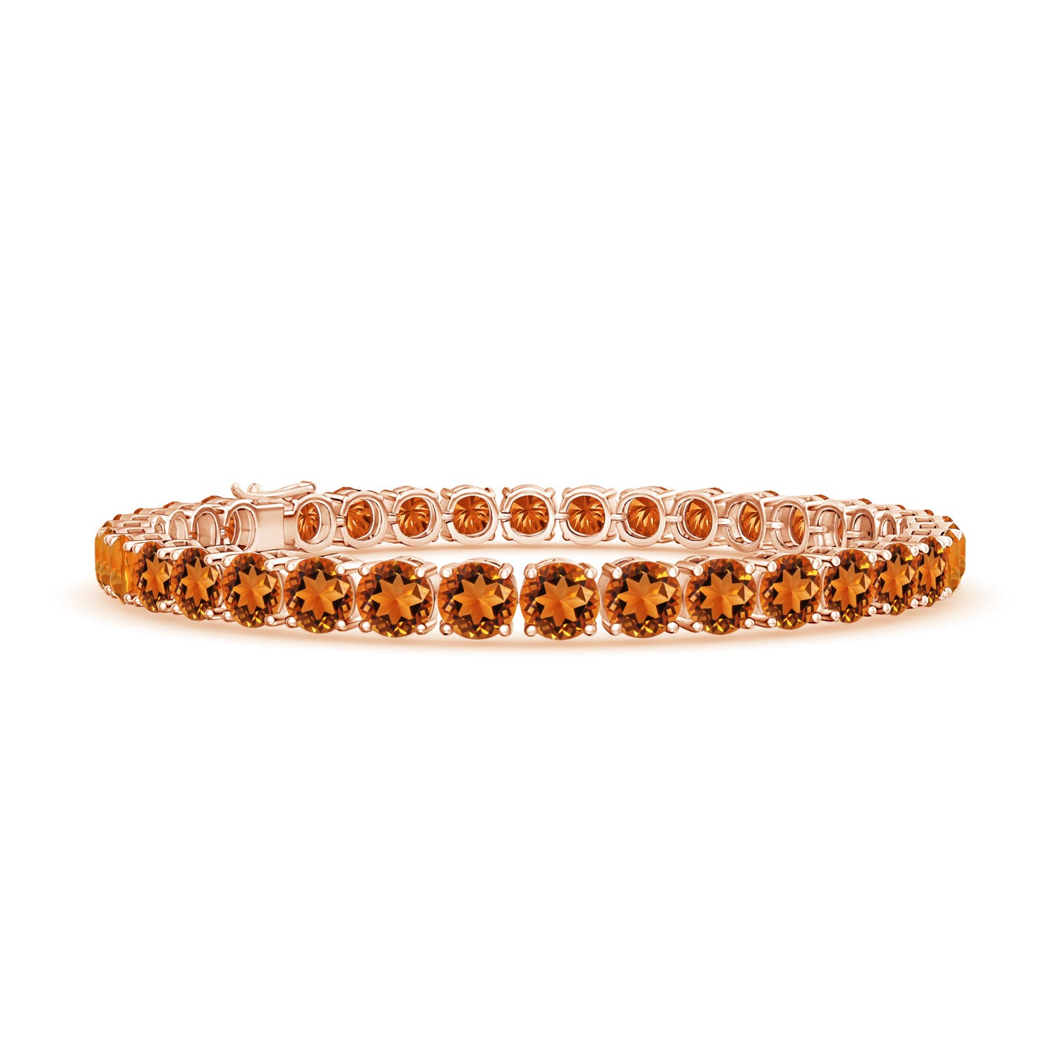 5mm AAAA Classic Citrine Linear Tennis Bracelet in 18K Rose Gold