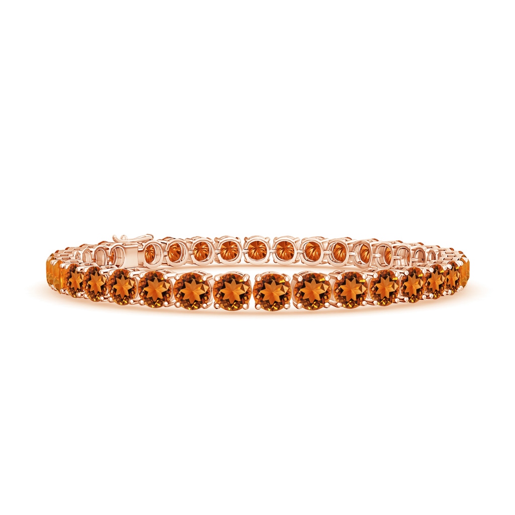 5mm AAAA Classic Citrine Linear Tennis Bracelet in Rose Gold