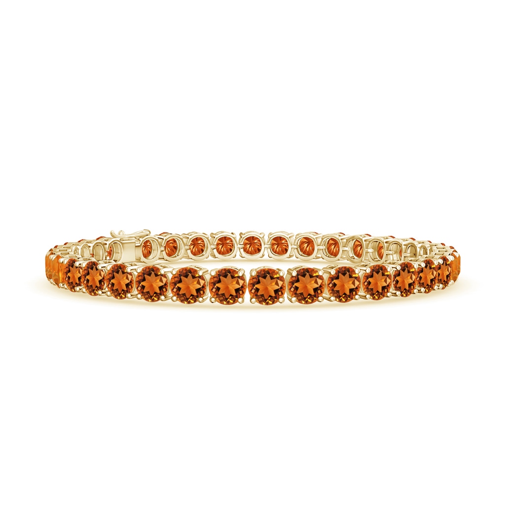 5mm AAAA Classic Citrine Linear Tennis Bracelet in Yellow Gold