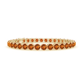 5mm AAAA Classic Citrine Linear Tennis Bracelet in Yellow Gold