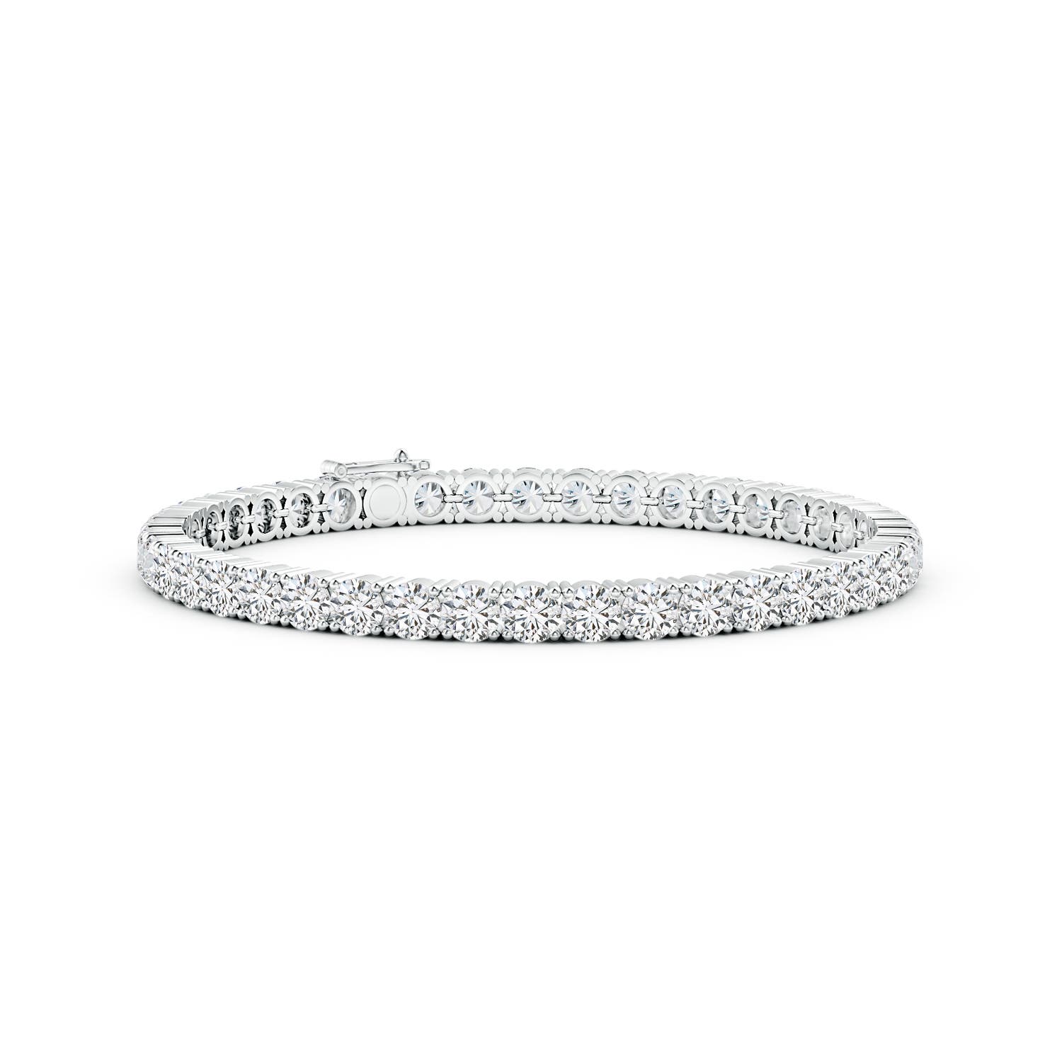 4mm IJI1I2 Classic Diamond Linear Tennis Bracelet in S999 Silver