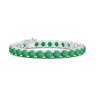 6mm A Classic Emerald Linear Tennis Bracelet in S999 Silver