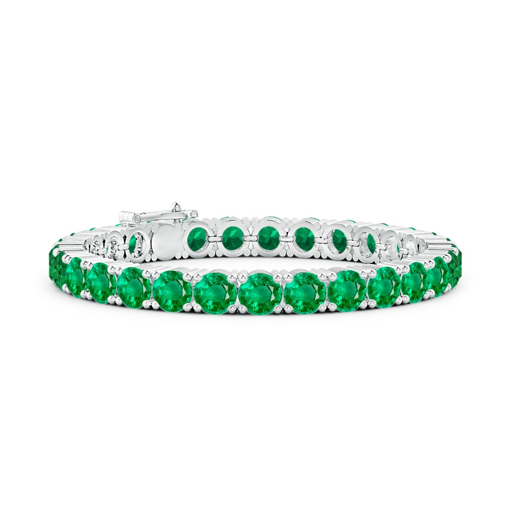 6mm AAA Classic Emerald Linear Tennis Bracelet in White Gold 