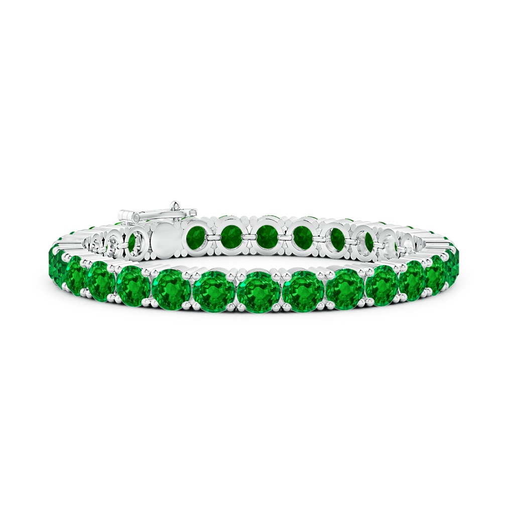 6mm AAAA Classic Emerald Linear Tennis Bracelet in S999 Silver