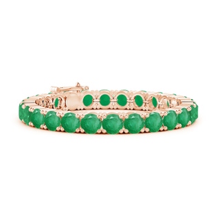 7mm A Classic Emerald Linear Tennis Bracelet in Rose Gold
