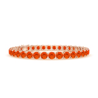 5mm AAA Classic Fire Opal Linear Tennis Bracelet in 10K Rose Gold