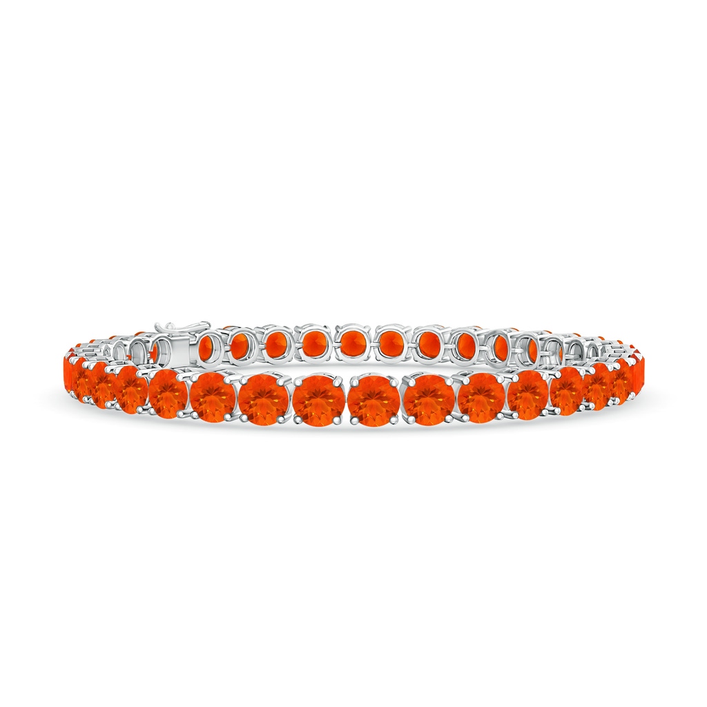 5mm AAA Classic Fire Opal Linear Tennis Bracelet in White Gold 