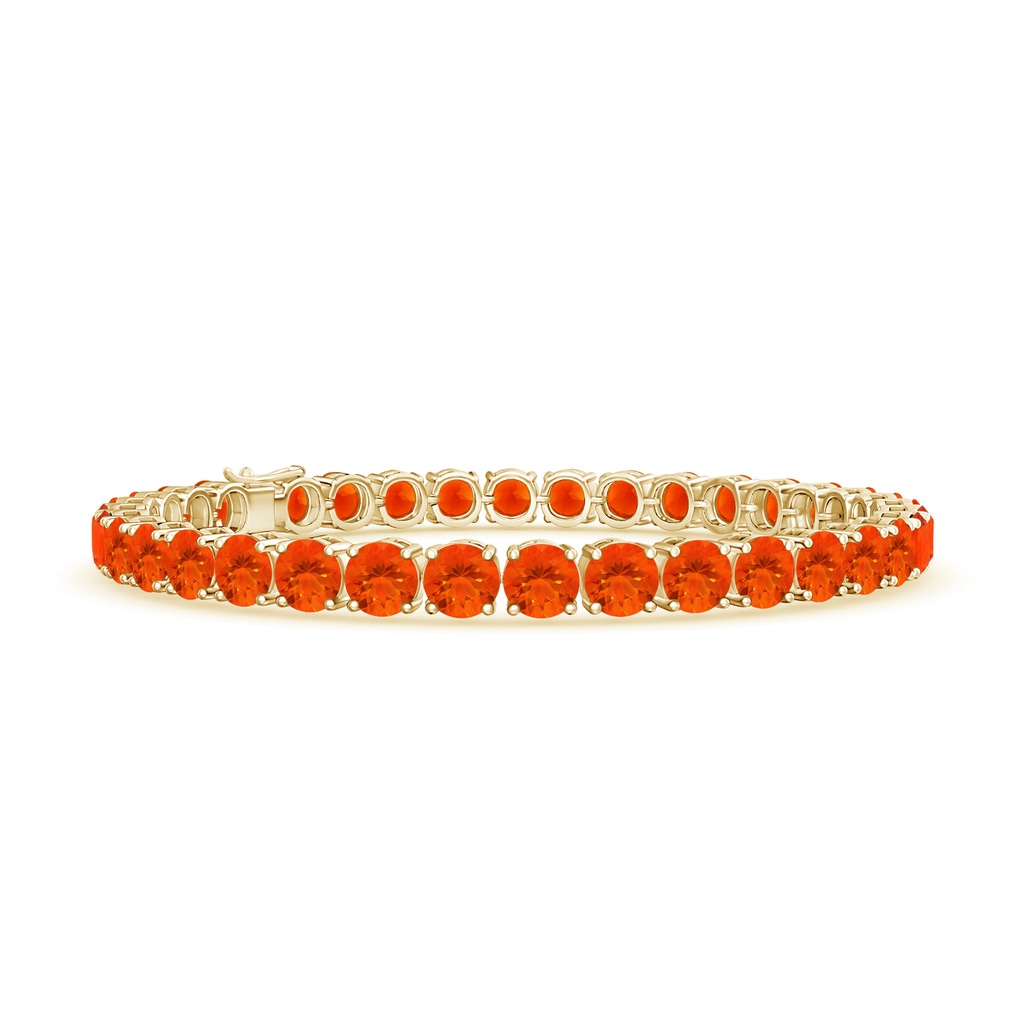 5mm AAA Classic Fire Opal Linear Tennis Bracelet in Yellow Gold