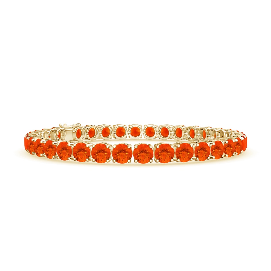 5mm AAA Classic Fire Opal Linear Tennis Bracelet in Yellow Gold 