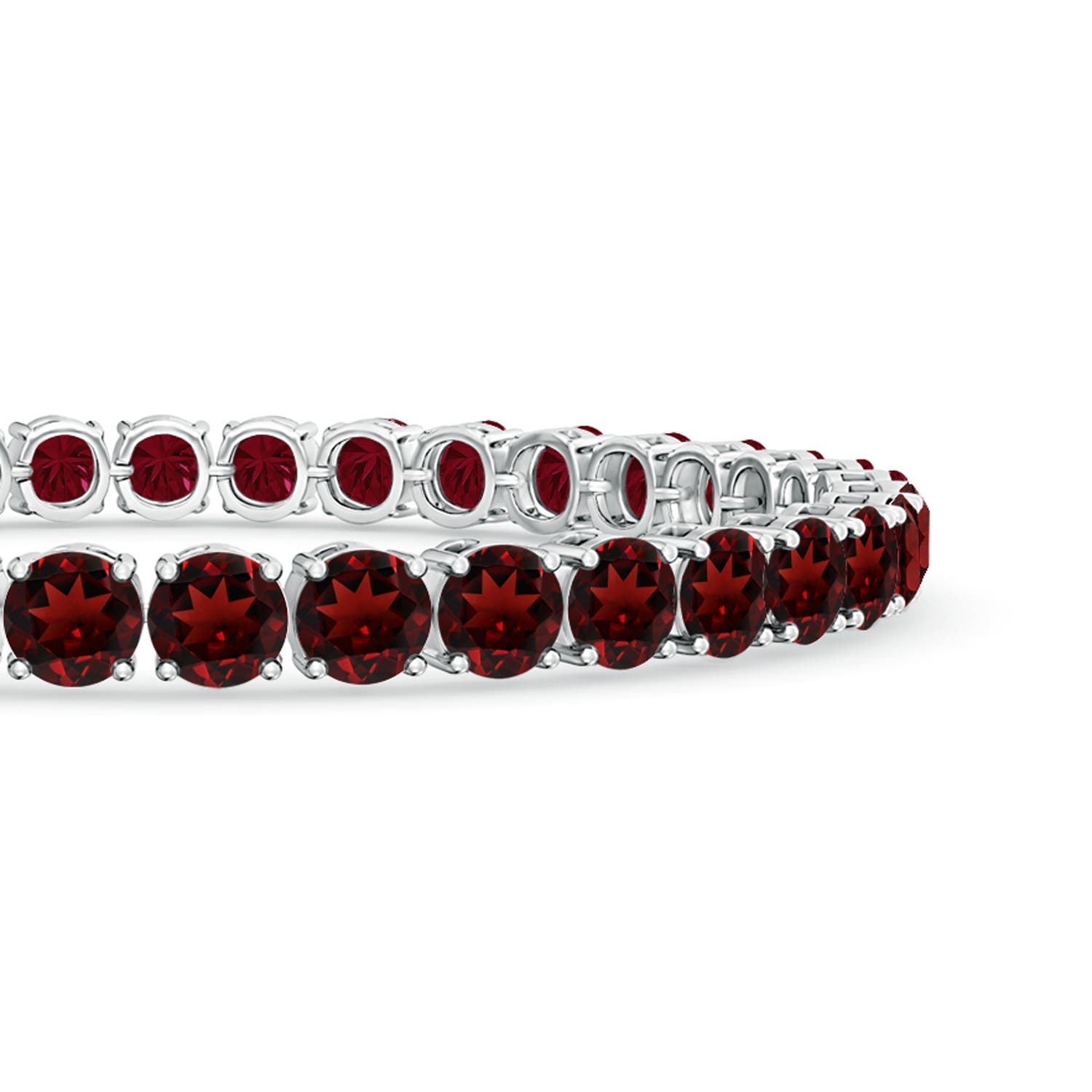 5mm AAA Classic Garnet Linear Tennis Bracelet in S999 Silver - side 1