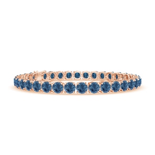 5mm A Classic London Blue Topaz Linear Tennis Bracelet in Rose Gold