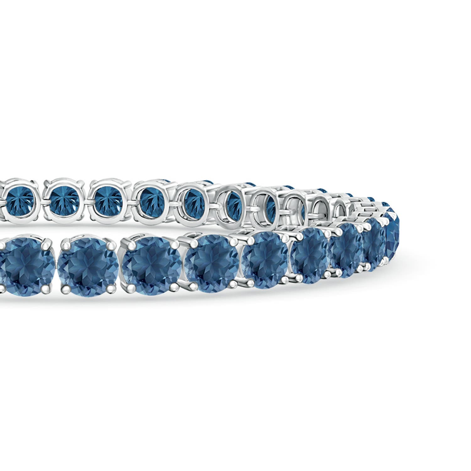 5mm A Classic London Blue Topaz Linear Tennis Bracelet in S999 Silver