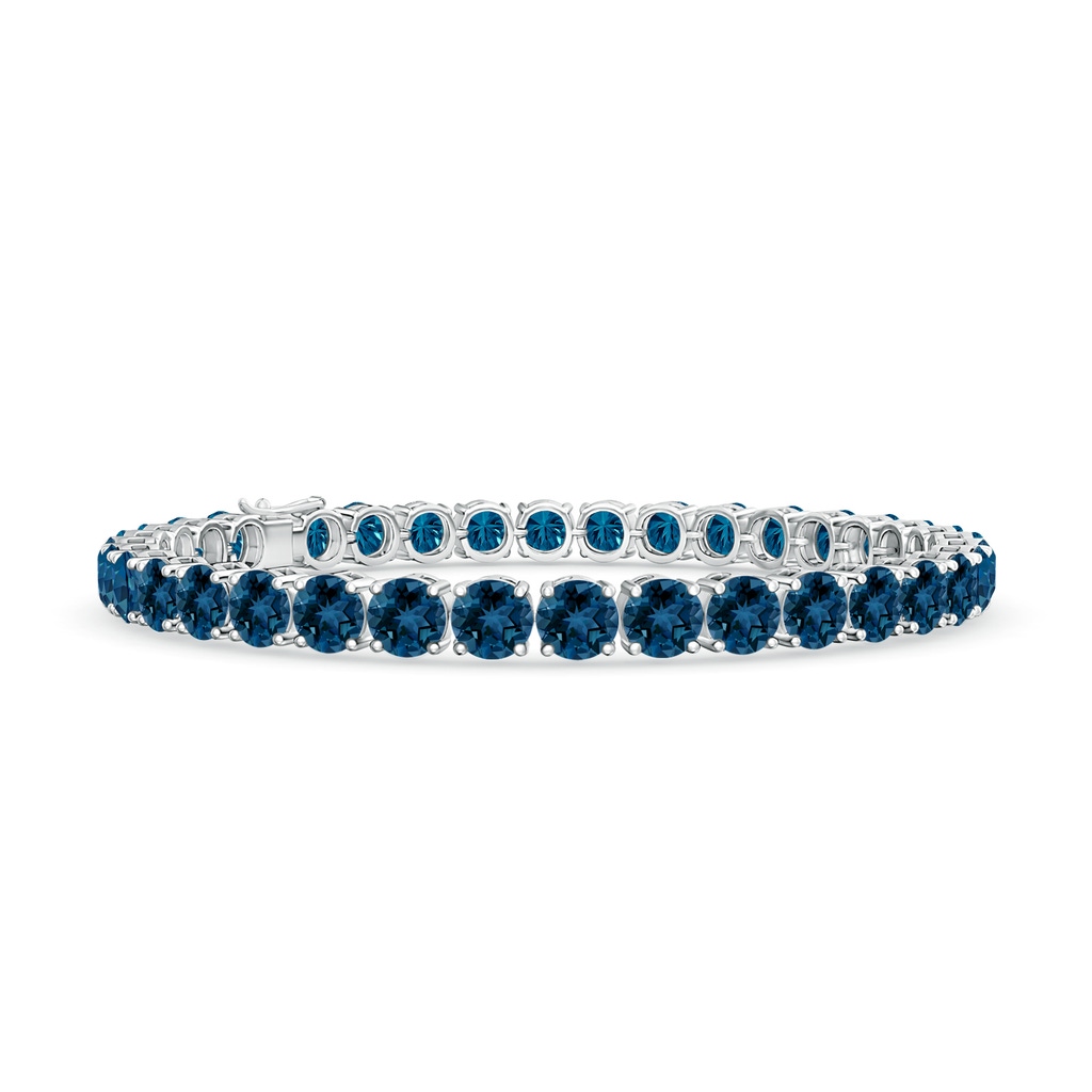 5mm AAA Classic London Blue Topaz Linear Tennis Bracelet in White Gold