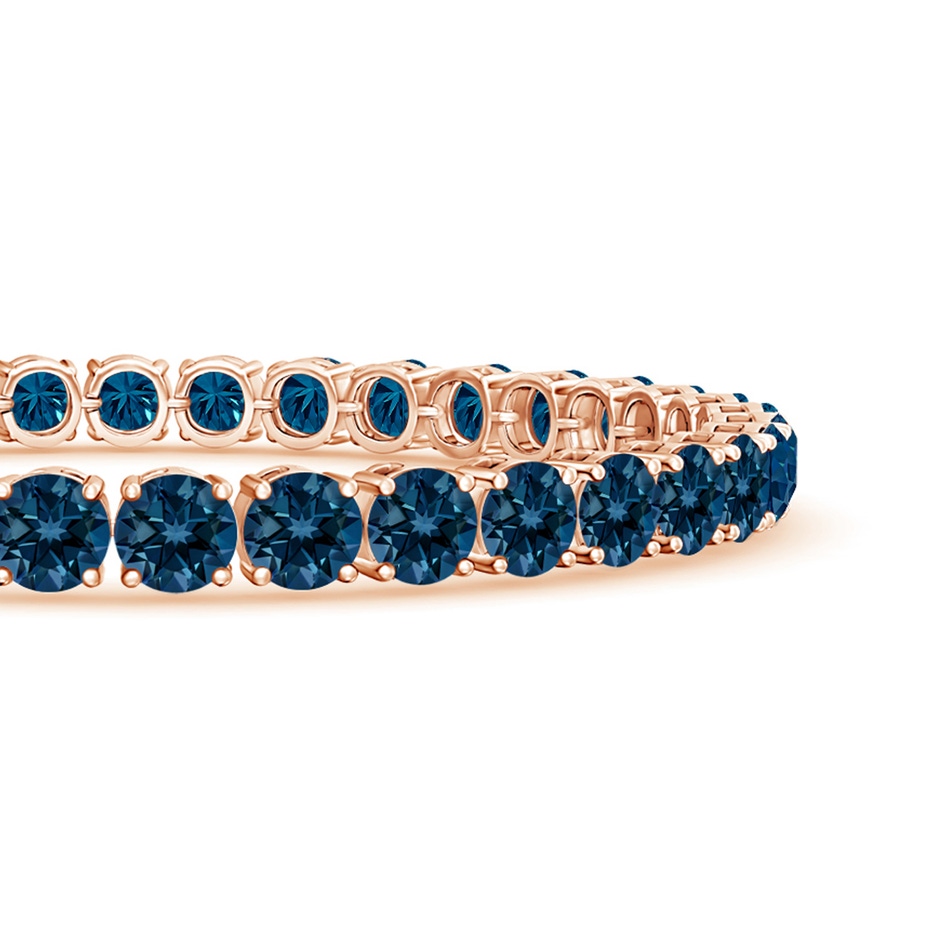 5mm AAAA Classic London Blue Topaz Linear Tennis Bracelet in Rose Gold side-1