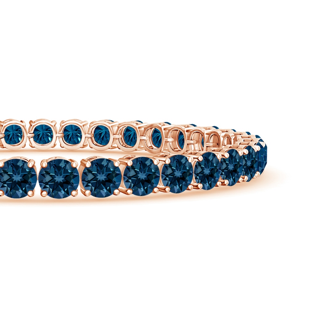 5mm AAAA Classic London Blue Topaz Linear Tennis Bracelet in Rose Gold - side 199