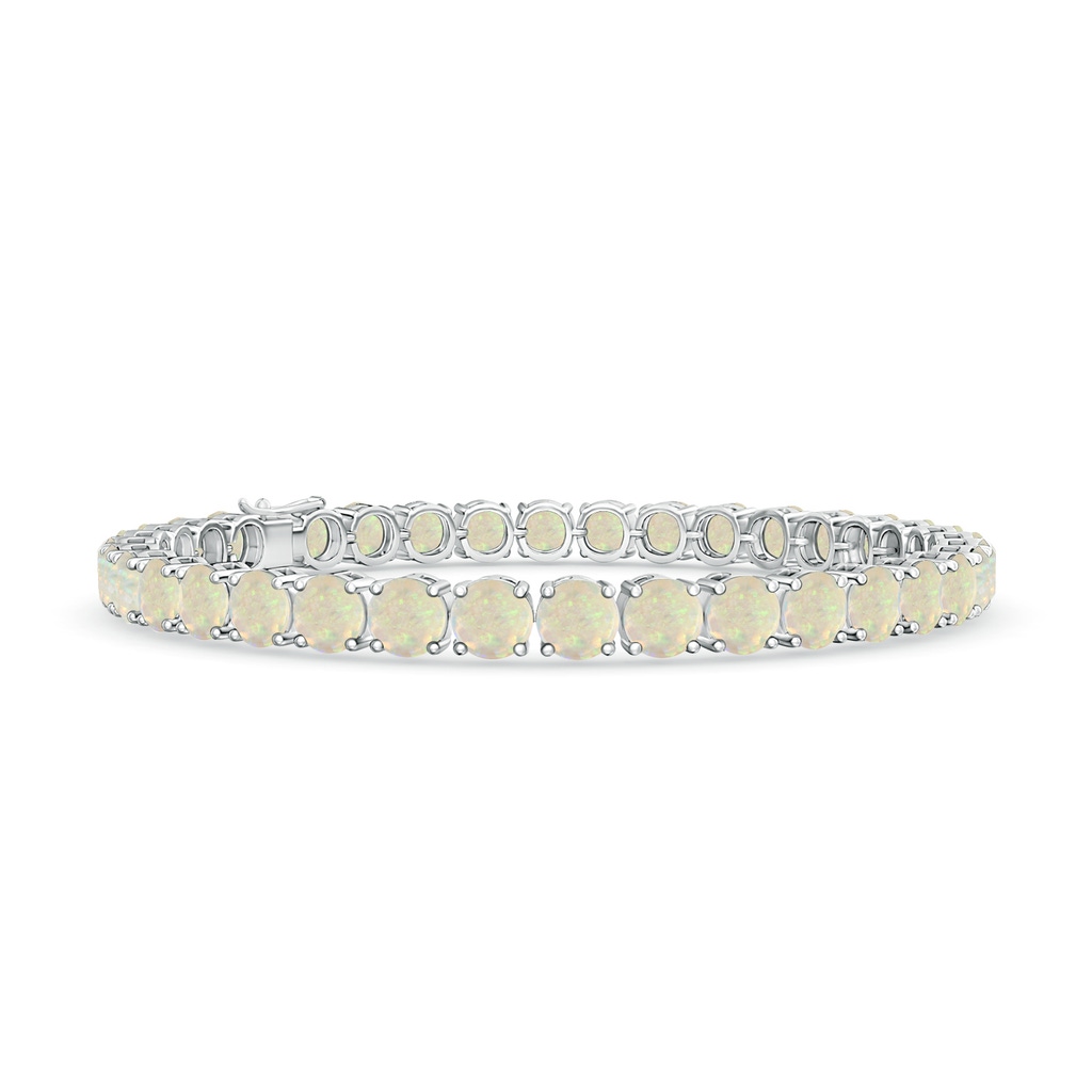 5mm AAA Classic Opal Linear Tennis Bracelet in White Gold