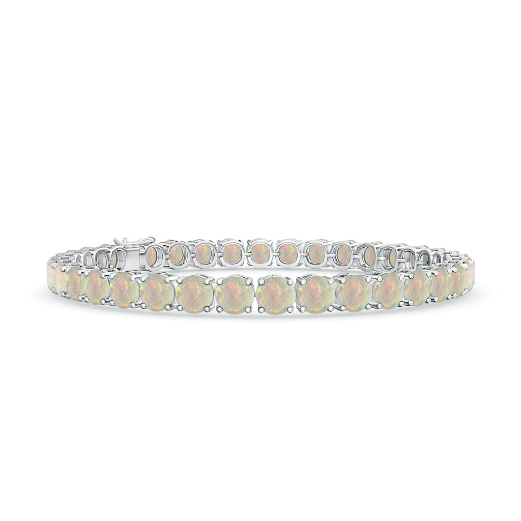 5mm AAAA Classic Opal Linear Tennis Bracelet in White Gold