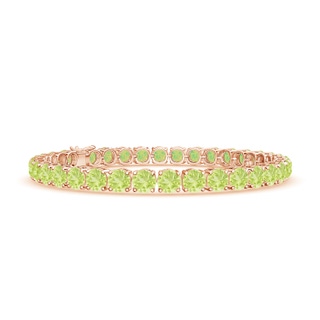 5mm A Classic Peridot Linear Tennis Bracelet in Rose Gold