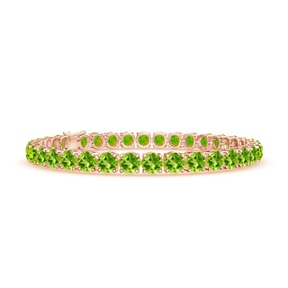 5mm AAA Classic Peridot Linear Tennis Bracelet in Rose Gold