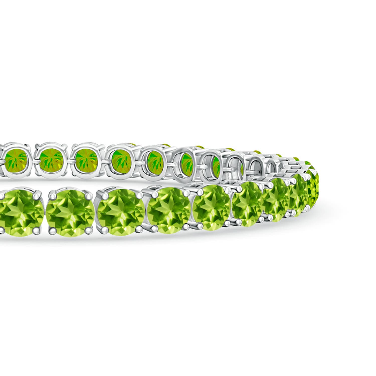 5mm AAA Classic Peridot Linear Tennis Bracelet in S999 Silver