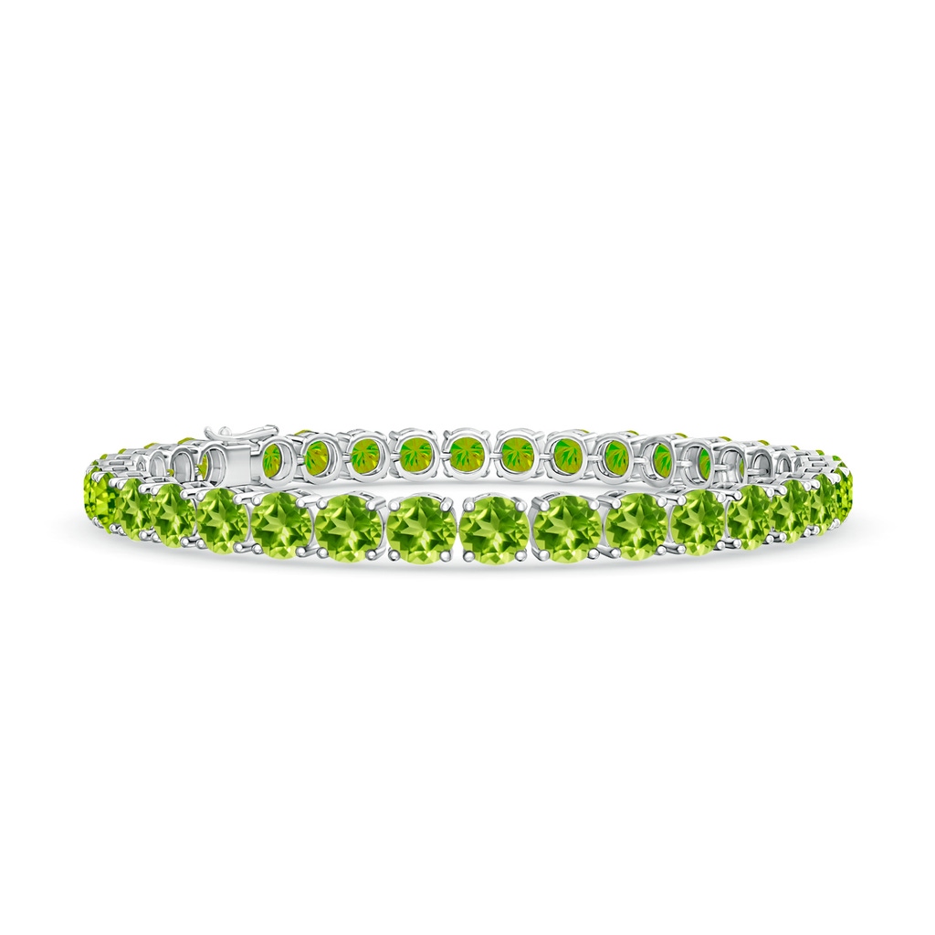 5mm AAA Classic Peridot Linear Tennis Bracelet in White Gold