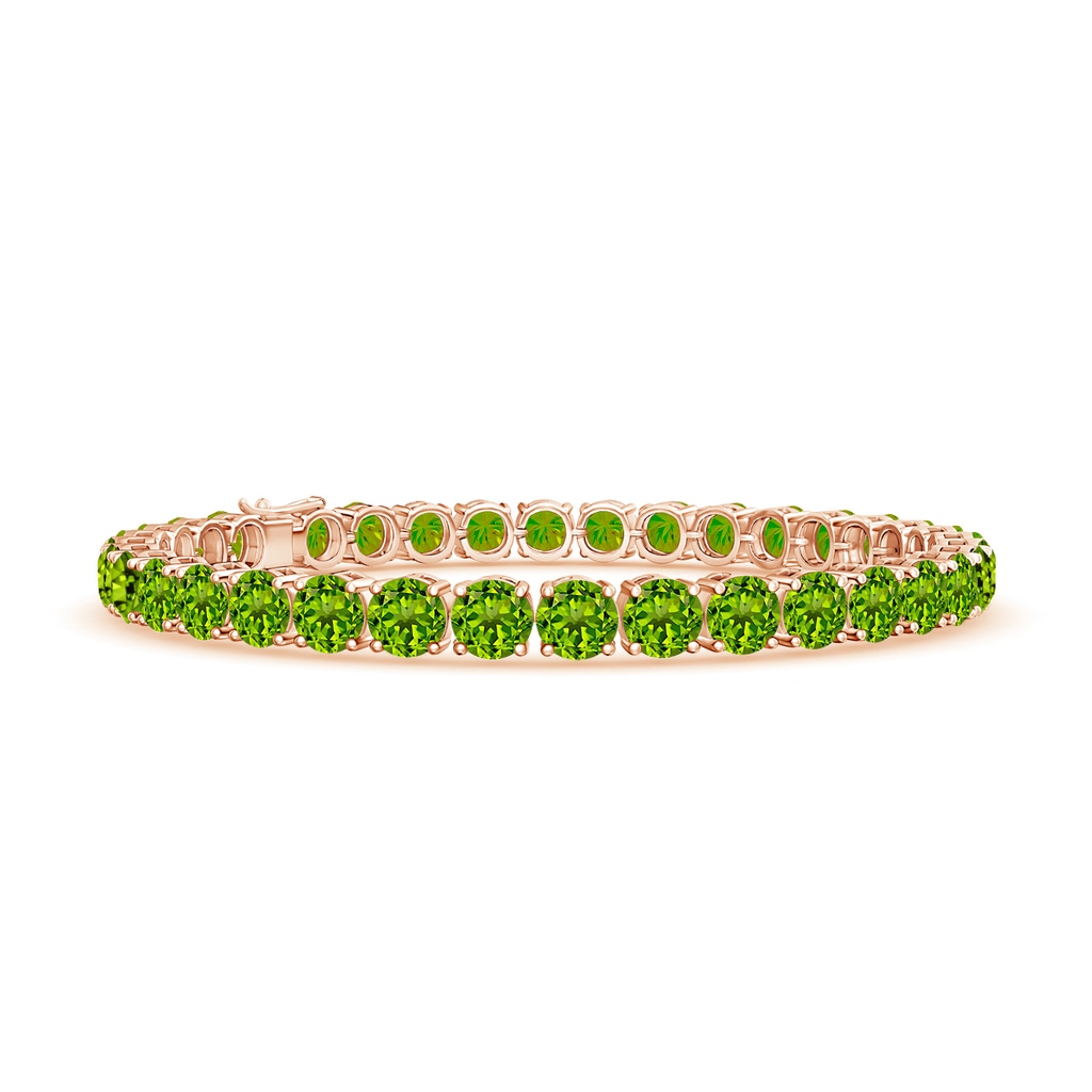 5mm AAAA Classic Peridot Linear Tennis Bracelet in Rose Gold