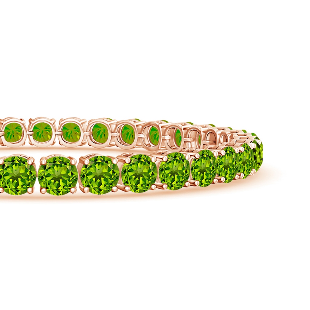 5mm AAAA Classic Peridot Linear Tennis Bracelet in Rose Gold - side 199