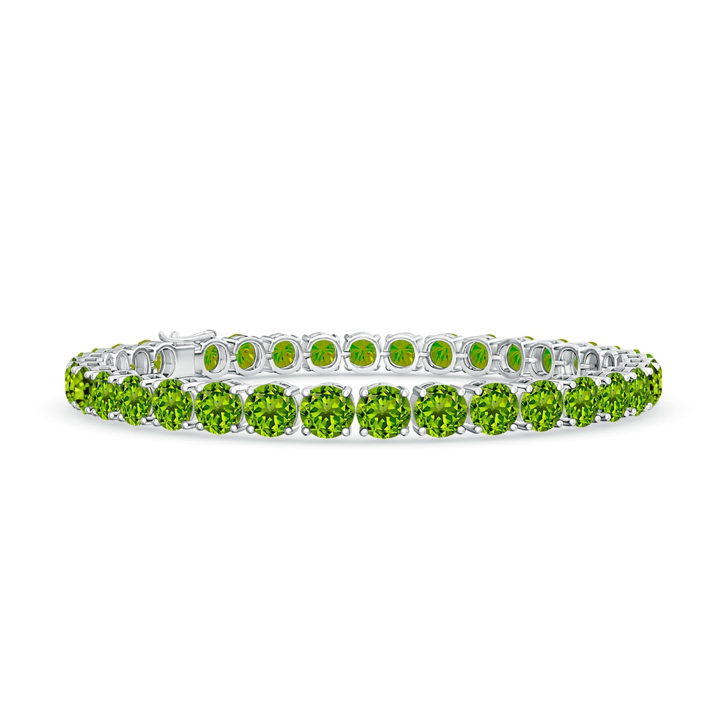 5mm AAAA Classic Peridot Linear Tennis Bracelet in S999 Silver