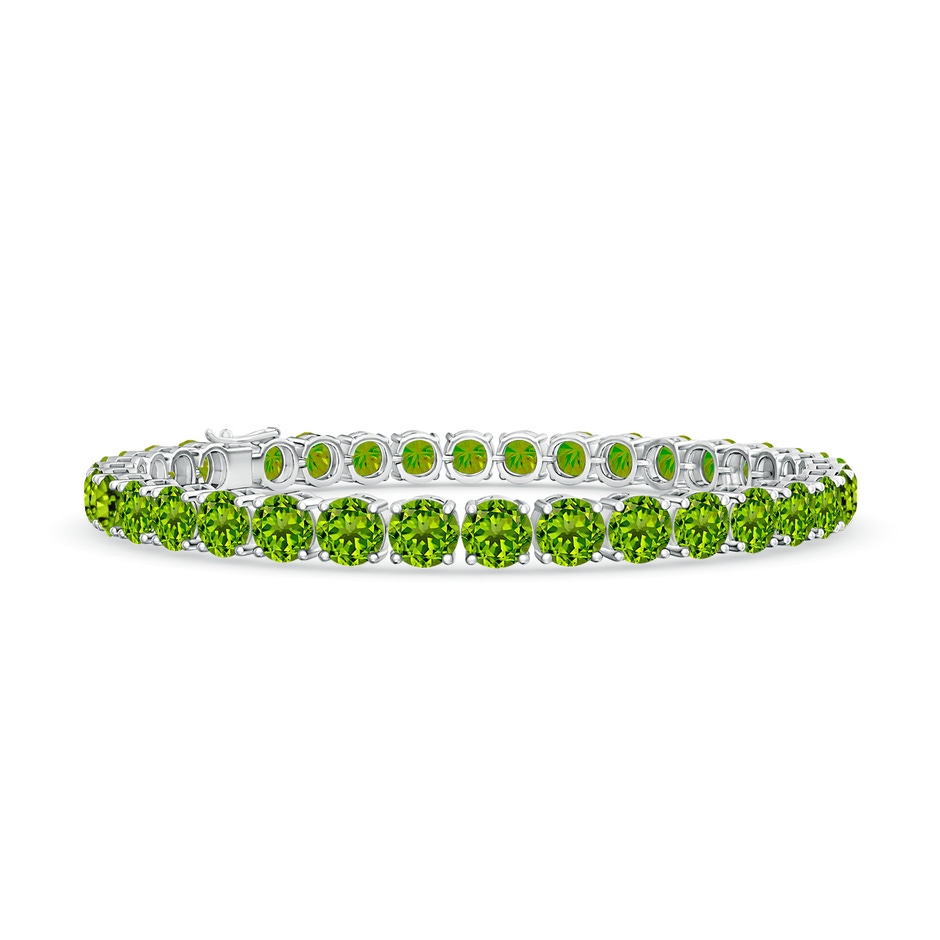 5mm AAAA Classic Peridot Linear Tennis Bracelet in White Gold 