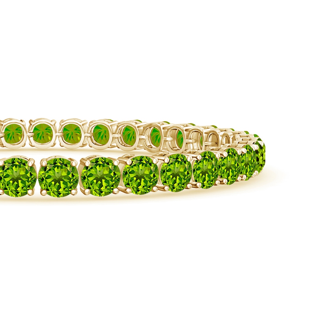 5mm AAAA Classic Peridot Linear Tennis Bracelet in Yellow Gold - side 199