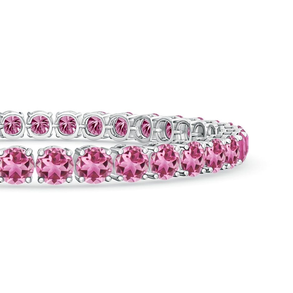 5mm AAA Classic Pink Tourmaline Linear Tennis Bracelet in White Gold side-1