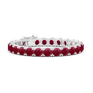 7mm A Classic Ruby Linear Tennis Bracelet in White Gold