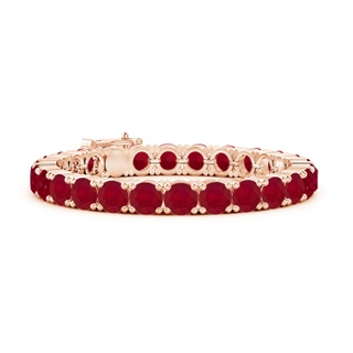 7mm AA Classic Ruby Linear Tennis Bracelet in 9K Rose Gold