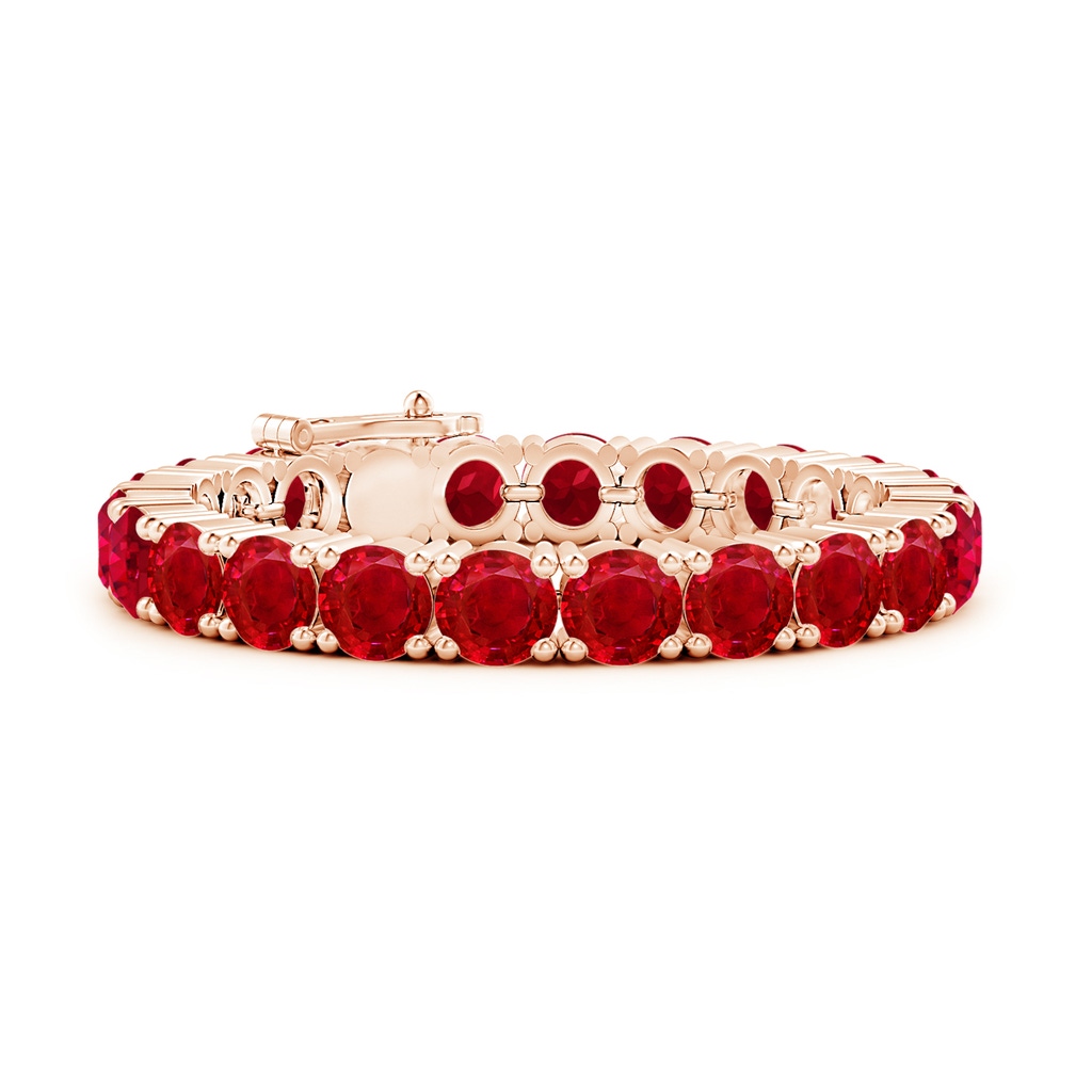 8mm AAA Classic Ruby Linear Tennis Bracelet in Rose Gold