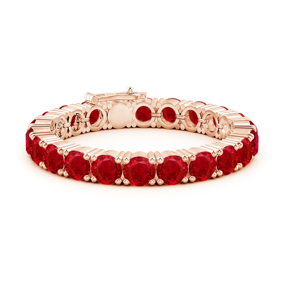 8mm AAA Classic Ruby Linear Tennis Bracelet in Rose Gold side 199