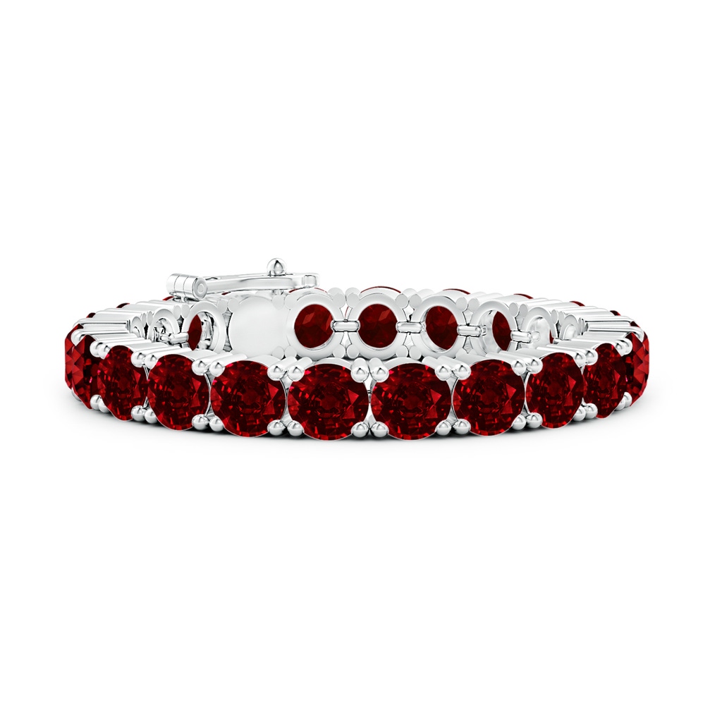 8mm AAAA Classic Ruby Linear Tennis Bracelet in 10K White Gold