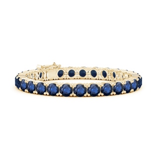 6mm AA Classic Blue Sapphire Linear Tennis Bracelet in Yellow Gold