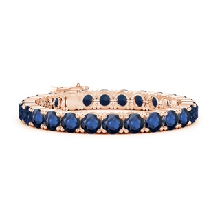 7mm AA Classic Blue Sapphire Linear Tennis Bracelet in Rose Gold