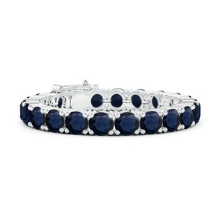 8mm A Classic Blue Sapphire Linear Tennis Bracelet in S999 Silver