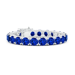 8mm Lab-Grown Classic Blue Sapphire Linear Tennis Bracelet in S999 Silver